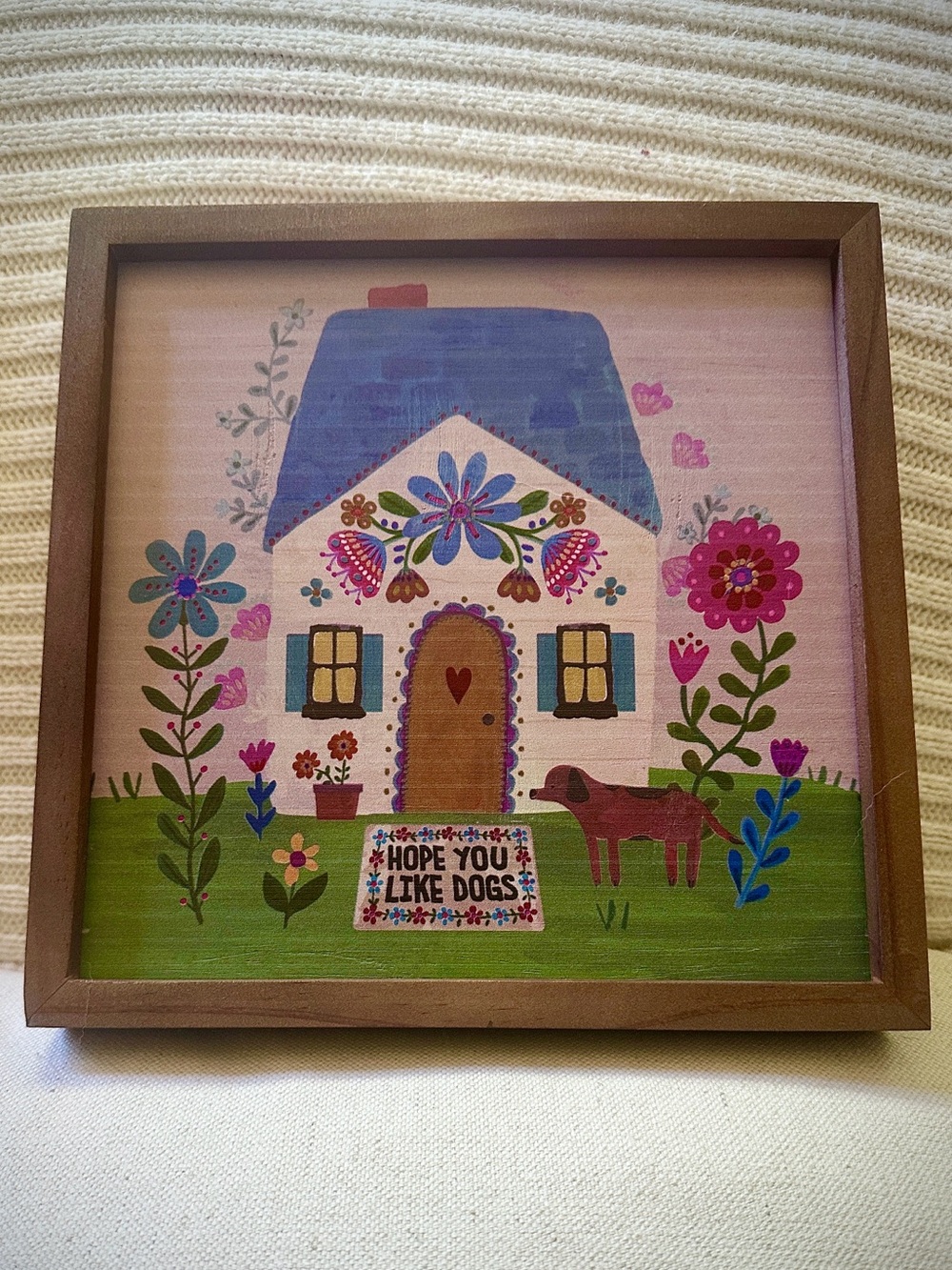 NATURAL LIFE Whimsical Wall Art~Cozy Cottage “Hope You Like Dogs” Welcome Mat